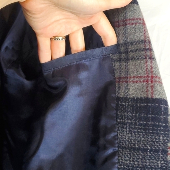 Vintage Lizwear by Liz Claiborne Petites‎ Wool Blend Plaid Blazer Jacket - Picture 13 of 16